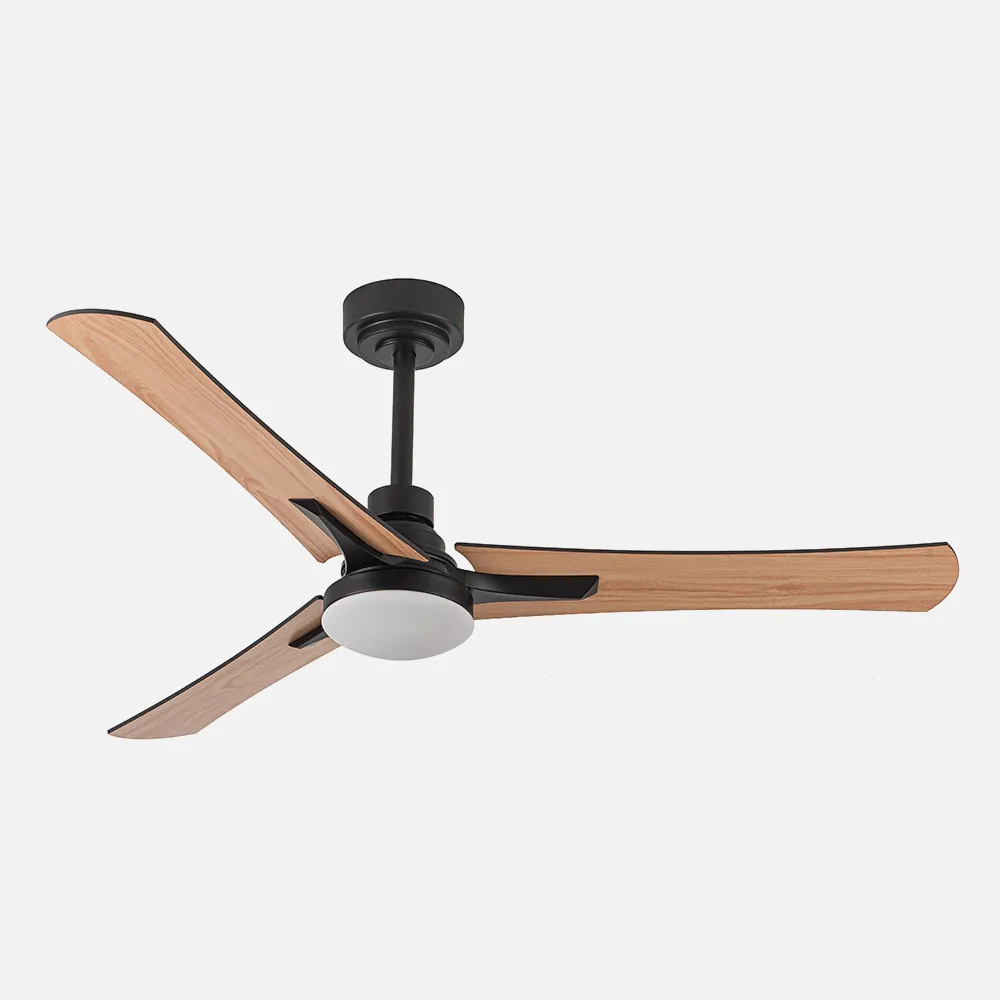 Ventilador 22w Dc Coro Negro 3 Aspas Roble/haya  6Velocidades 3Colores 2180lm 132 D C/remoto, Memoria Y Temporizador