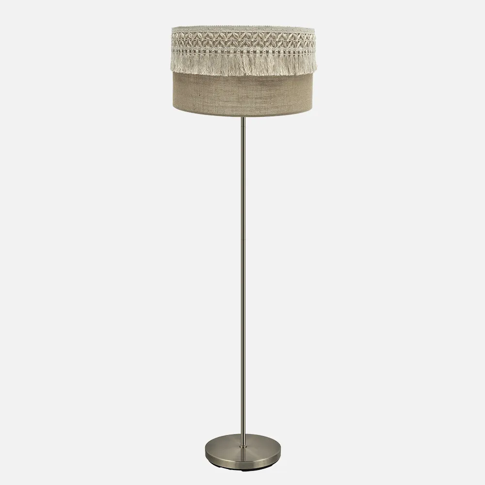 188241014 - Foot Living room Ekaterina 1xe27 Leather/take 164x40x40 Cm With Pasamanería