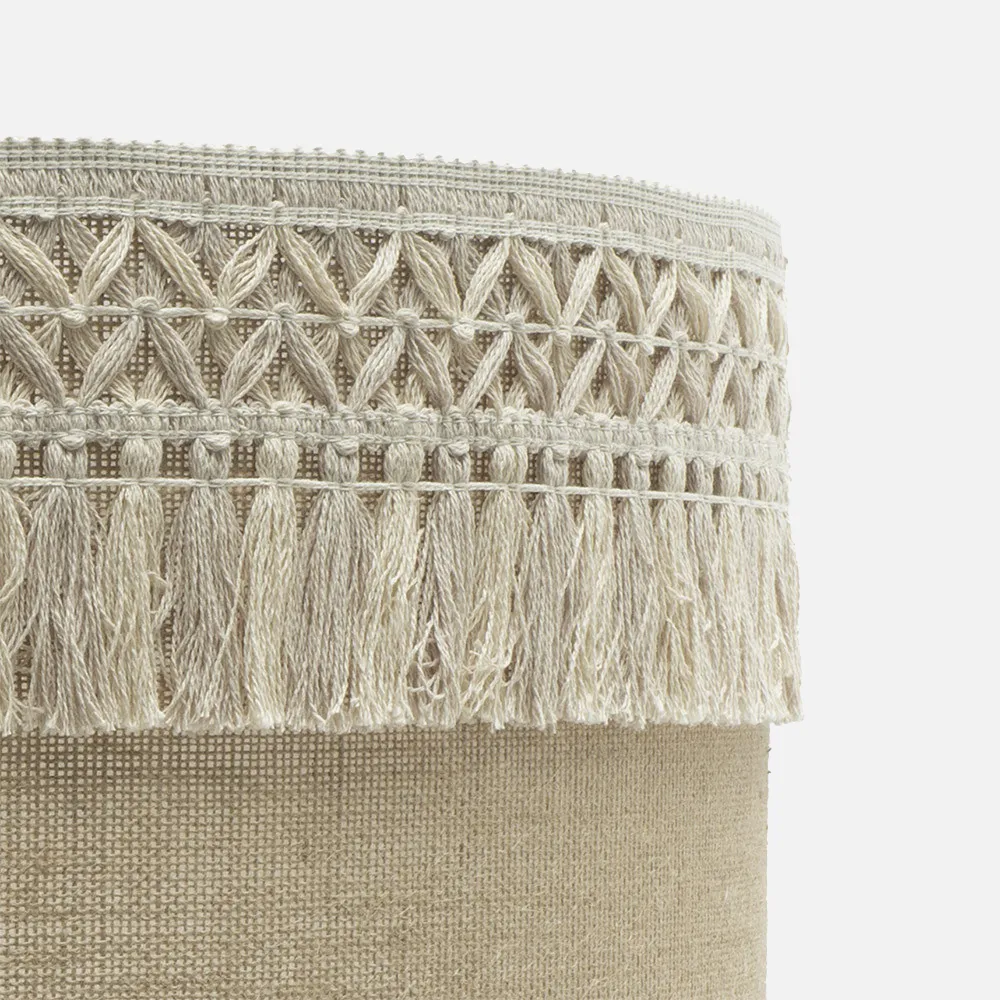 Colgante Ekaterina 3xe27 Blanco/saco Regx60x60 Cm Con Pasamaneria