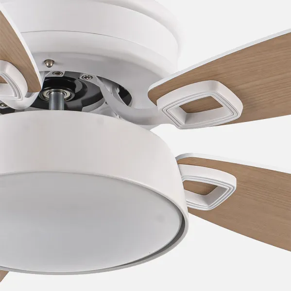 Ventilador 30w Dc Braw Blanco 5 Aspas Blanco/haya  6 Vel. 3 Colores 106,7d C/remoto, Memoria Y Temporizador 2850lm