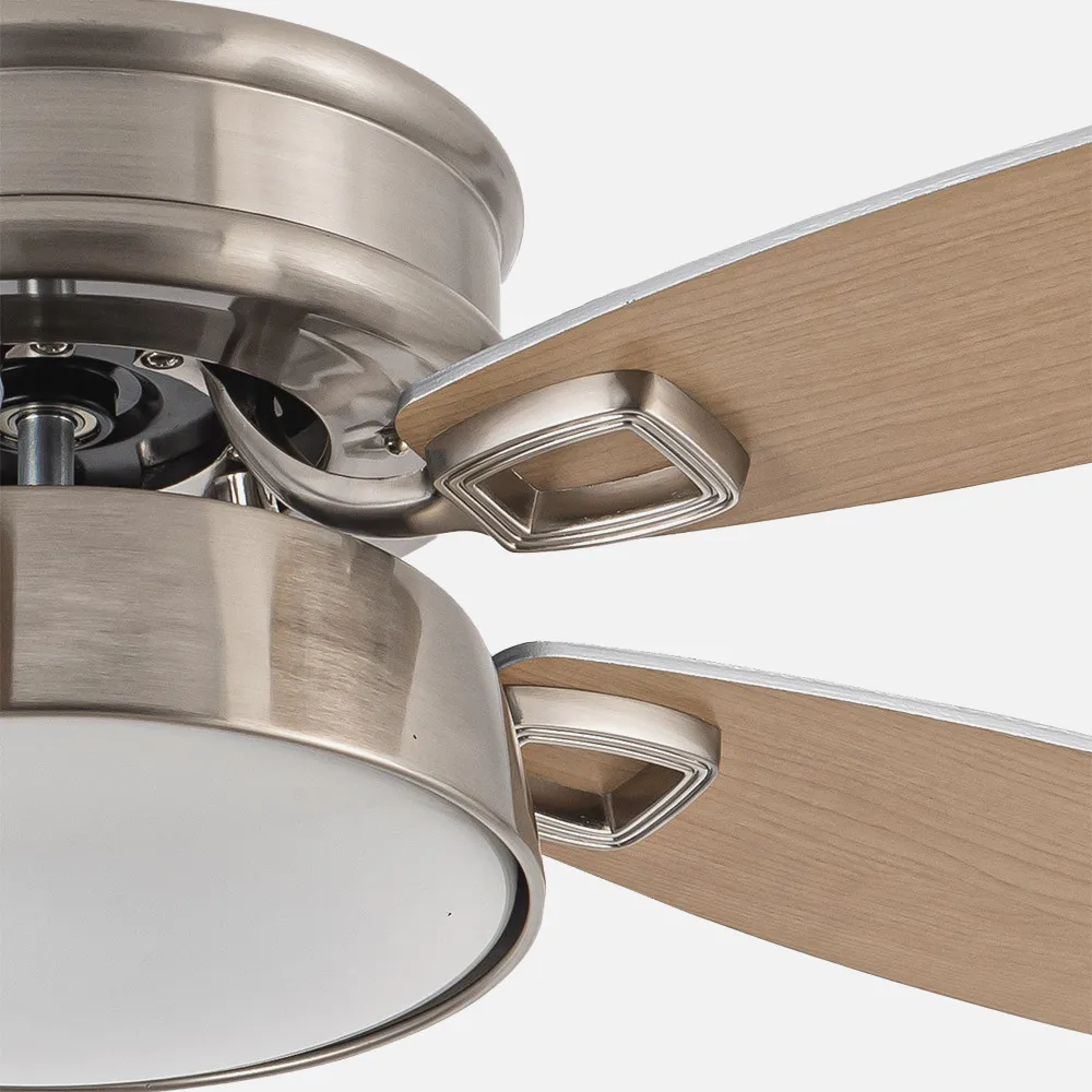 Ventilador 30w Dc Braw Niquel 5 Aspas Plata/haya  6 Vel. 3 Colores 106,7d C/remoto, Memoria y Temporizador 2850lm