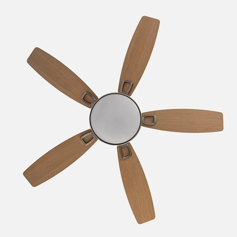 Ventilador 30w Dc Braw Niquel 5 Aspas Plata/haya  6 Vel. 3 Colores 106,7d C/remoto, Memoria y Temporizador 2850lm