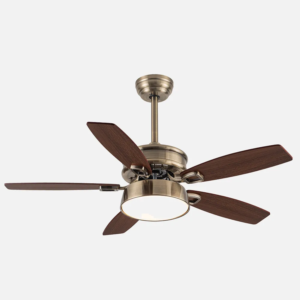 Ventilador 30w Dc Braw Cuero 5 Aspas Nogal/roble  6 Vel. 3 Colores 106,7d C/remoto, Memoria Y Temporizador 2850lm