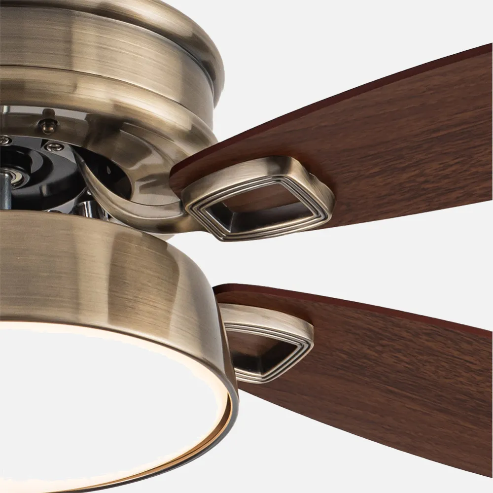 Ventilador 30w Dc Braw Cuero 5 Aspas Nogal/roble  6 Vel. 3 Colores 106,7d C/remoto, Memoria Y Temporizador 2850lm