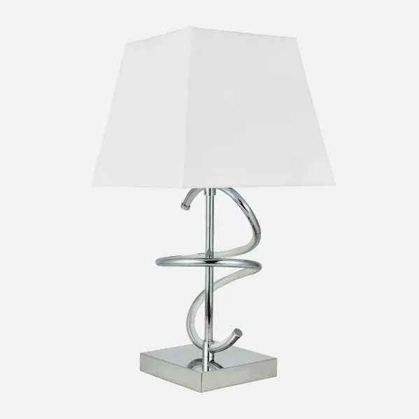 Sobremesa Nueva York 8w 4000k+1xe27 Cromo Pantalla Blanca  600lm 44x23x23 Cm