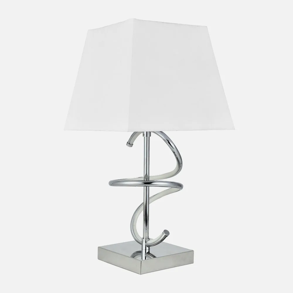 Sobremesa Nueva York 8w 4000k+1xe27 Cromo Pantalla Blanca  600lm 44x23x23 Cm