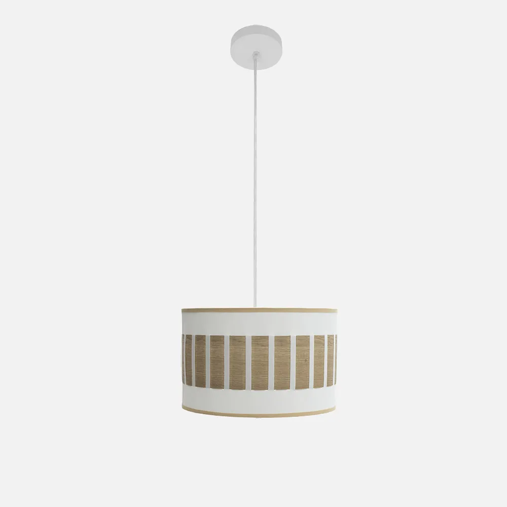 188493085 - Colgante Ivanna 1xe27 Blanco/blanco-madera Clara Regx30x30 Cm