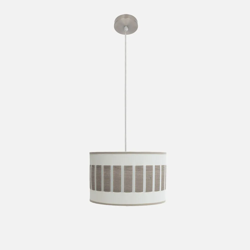 188493083 - Colgante Ivanna 1xe27 Niquel/blanco-madera Gris Regx30x30 Cm