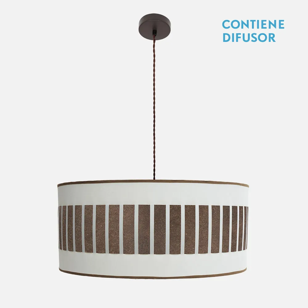 188496017 - Colgante Ivanna 3xe27 Marron/blanco-oxido Regx60x60 Cm
