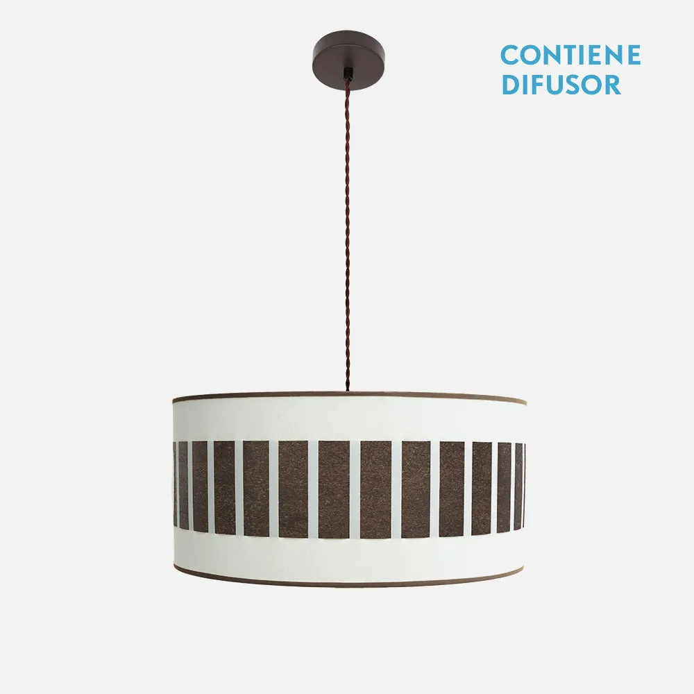 188495017 - Colgante Ivanna 2xe27 Marron/blanco-oxido Regx50x50 Cm