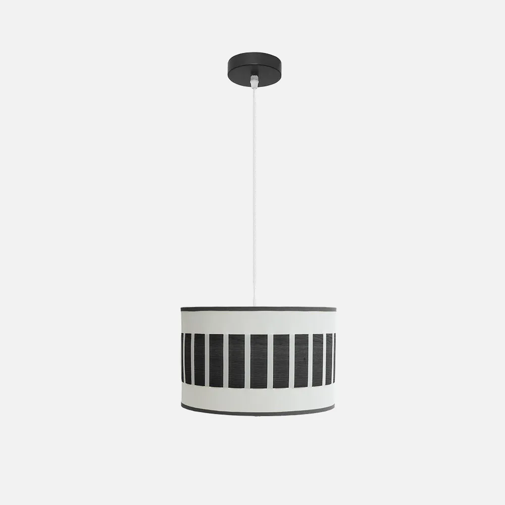 188493009 - Pendant light Ivanna 1xe27 Black/white-wood Black Regx30x30 Cm