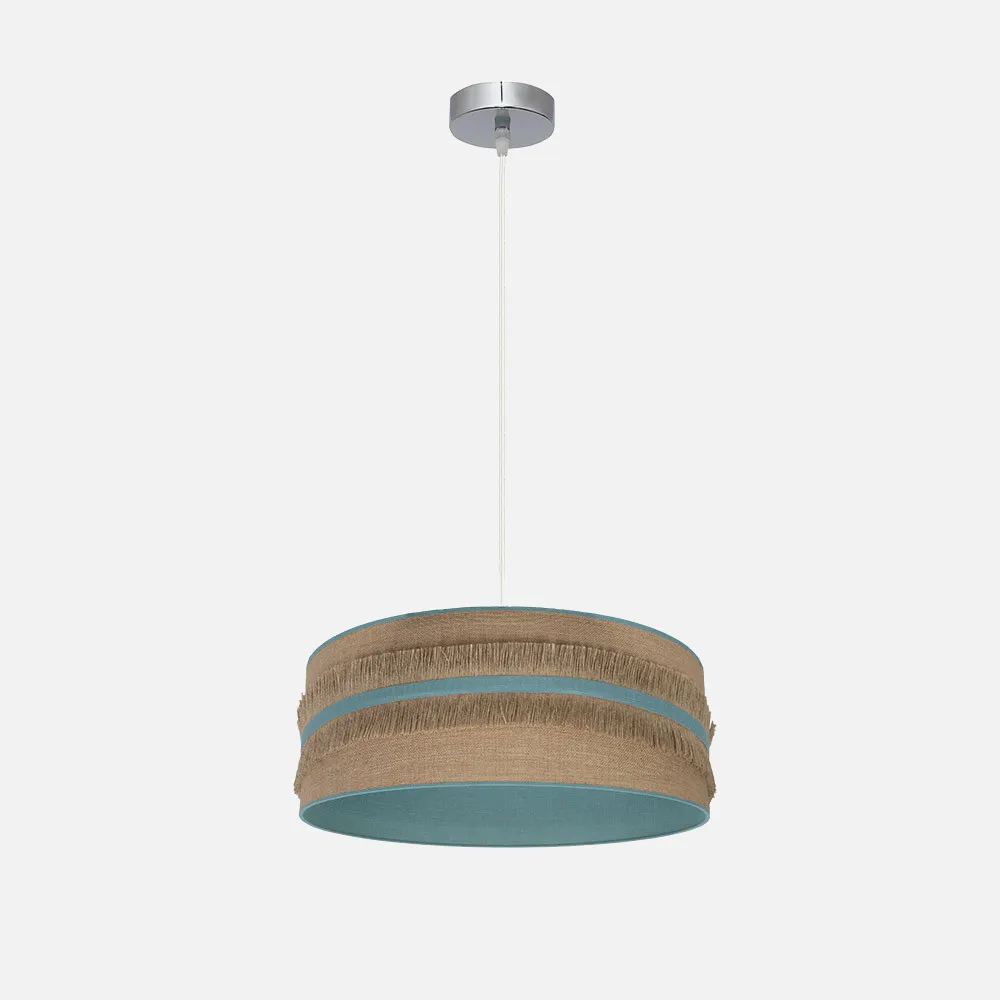 188594048 - Colgante Natalia 1xe27 Niquel/saco-turquesa Regx40x40 Cm