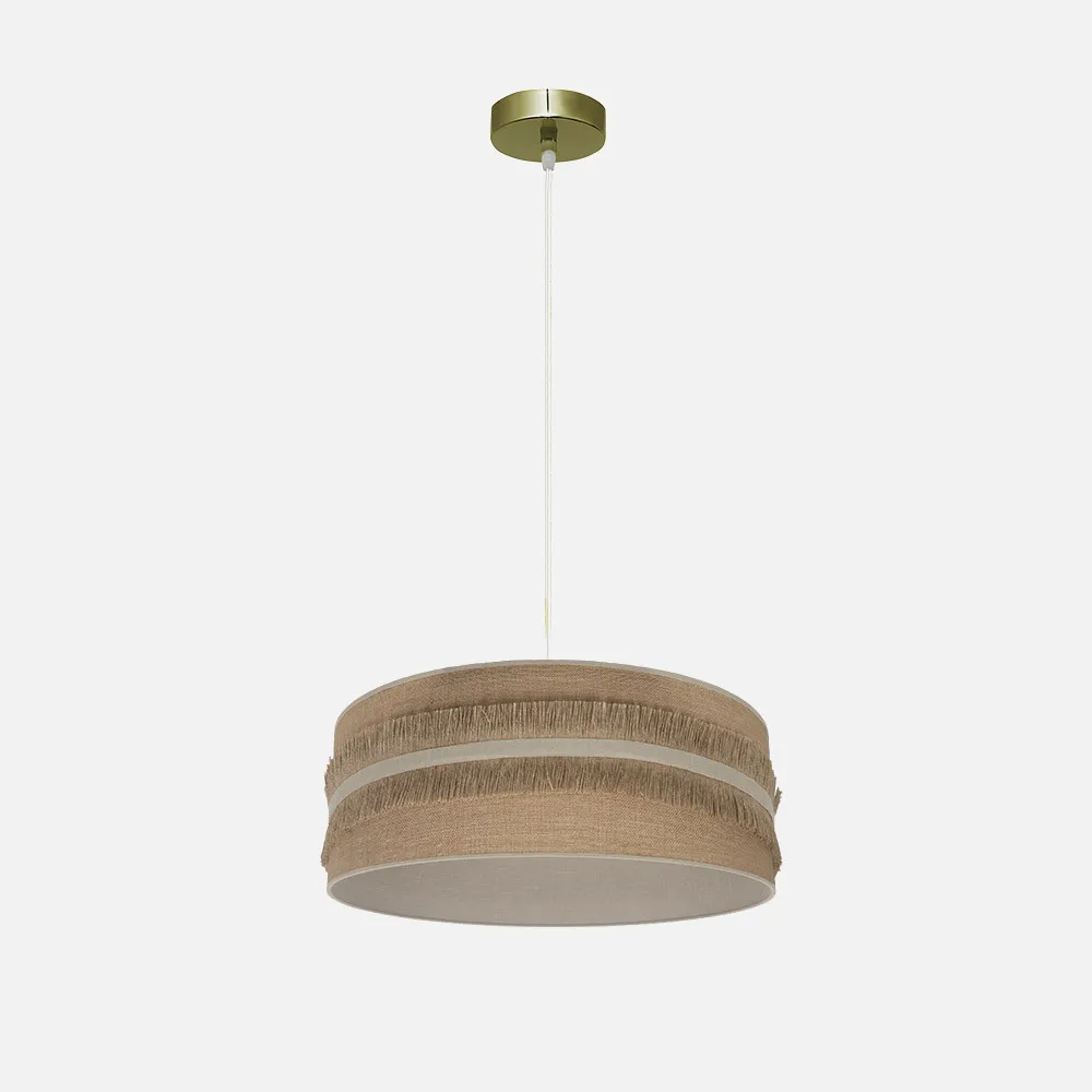 188594015 - Colgante Natalia 1xe27 Cuero/saco-beis Regx40x40cm