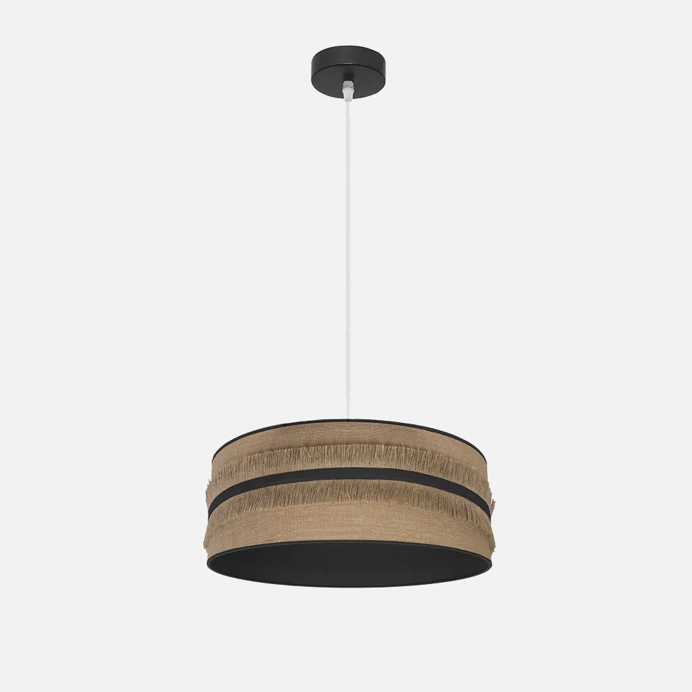 188594009 - Colgante Natalia 1xe27 Negro/saco-negro Regx40x40 Cm