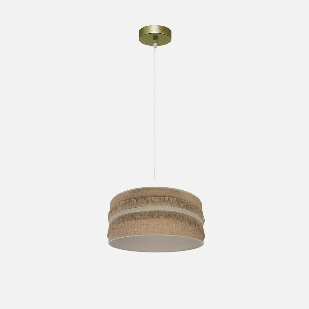 188593015 - Colgante Natalia 1xe27 Cuero/saco-beis Regx30x30cm