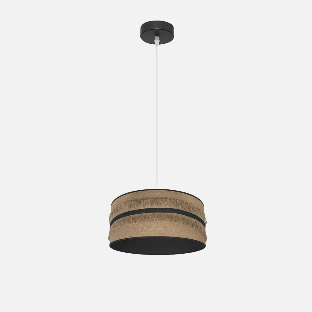 188593009 - Colgante Natalia 1xe27 Negro/saco-negro Regx30x30 Cm