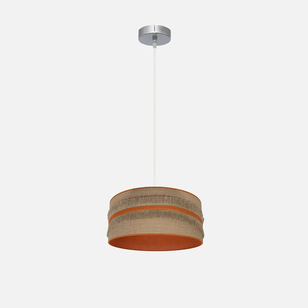 188593004 - Colgante Natalia 1xe27 Niquel/saco-naranja Regx30x30 Cm