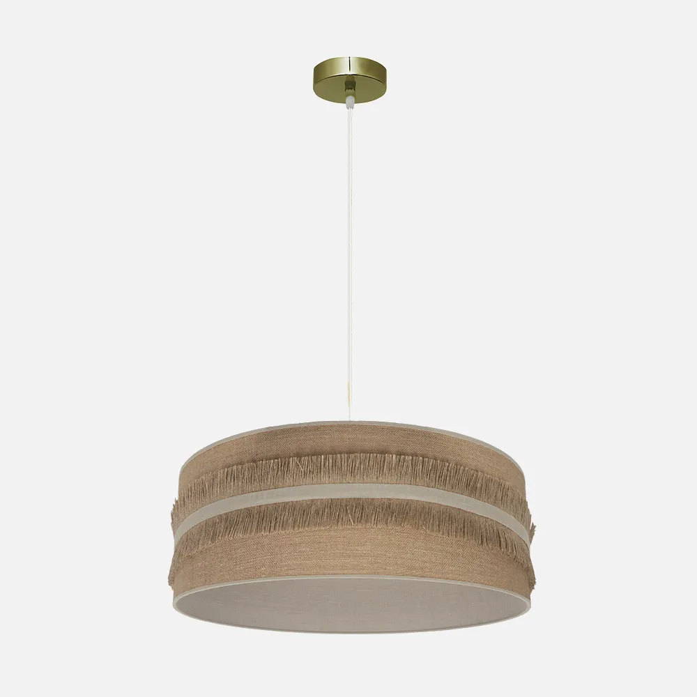 188595015 - Colgante Natalia 1xe27 Cuero/saco-beis Regx50x50cm