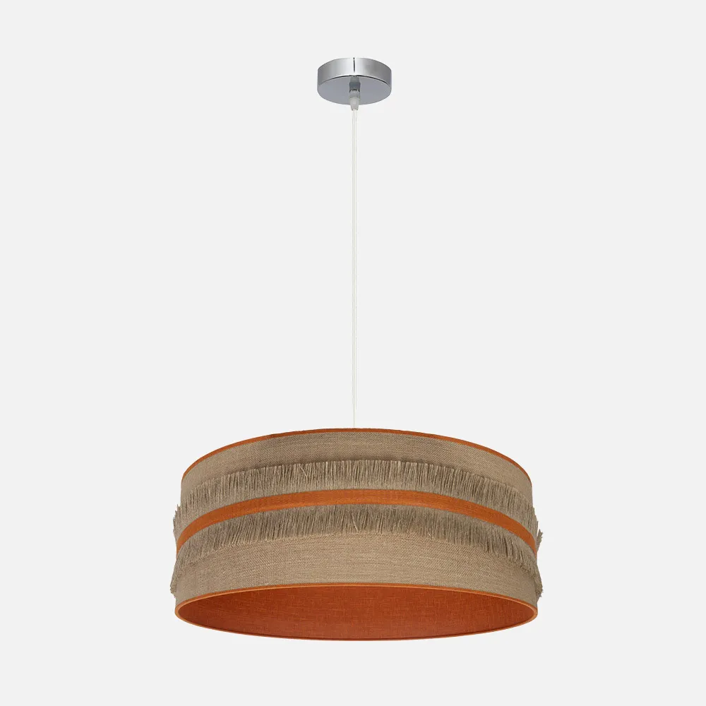 188595004 - Colgante Natalia 1xe27 Niquel/saco-naranja Regx50x50 Cm