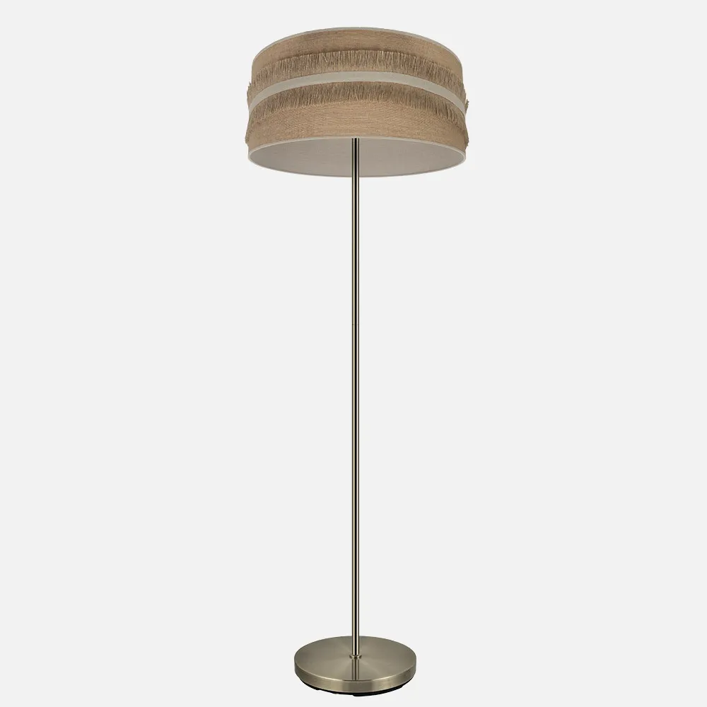 188541015 - Pie Salon Natalia 1xe27 Cuero/saco-beis 164x40x40 Cm