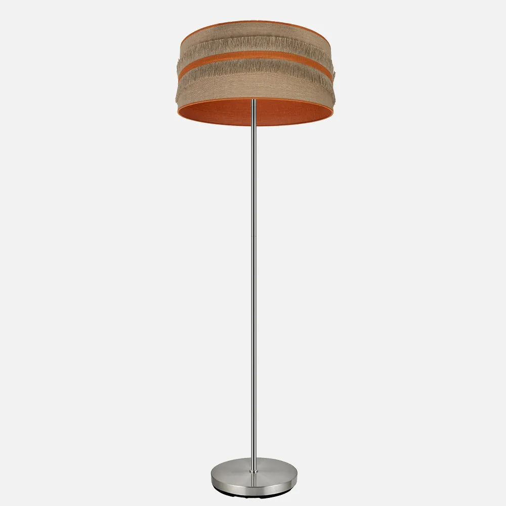 188541004 - Pie Salon Natalia 1xe27 Niquel/saco-naranja 164x40x40 Cm