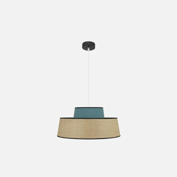 Colgante Jia 1xe27 Natural/turquesa Regx50x50 cm