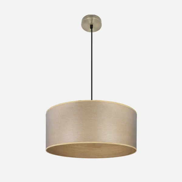 Colgante Tania 1xe27 Cuero/madera Clara Regx50x50 Cm
