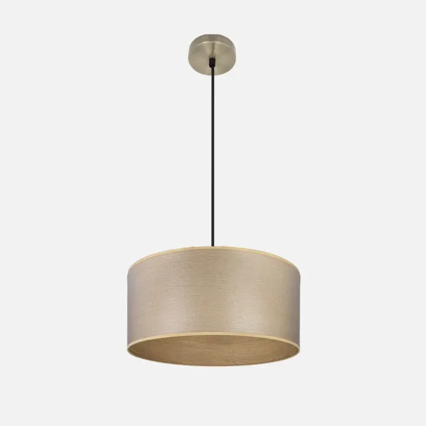 Colgante Tania 1xe27 Cuero/madera Clara Regx40x40 Cm