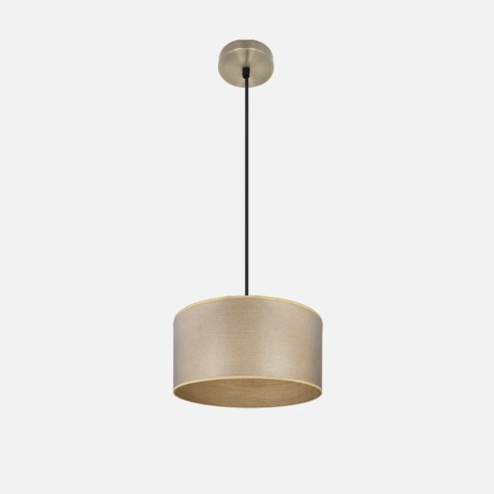 188393085 - Colgante Tania 1xe27 Cuero/madera Clara Regx30x30 Cm