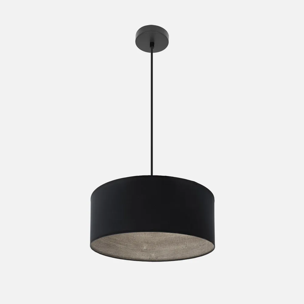 188394009 - Colgante Tania 1xe27 Negro/negro-madera Gris Regx40x40 Cm