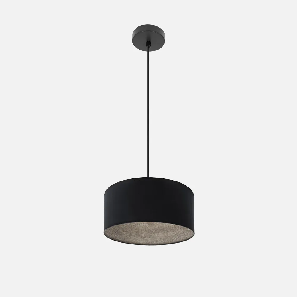 188393009 - Colgante Tania 1xe27 Negro/negro-madera Gris Regx30x30 Cm