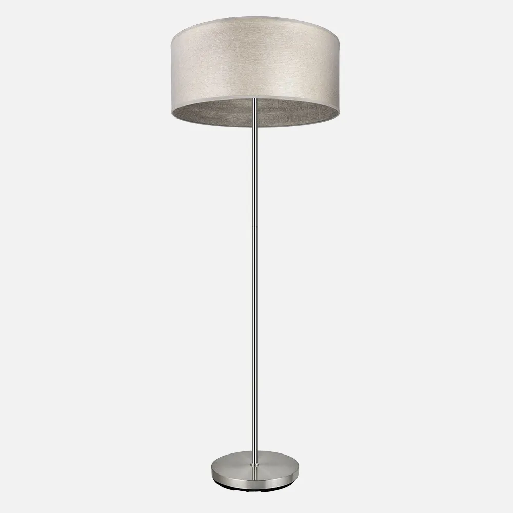 188341083 - Pie Salon Tania 1xe27 Niquel/madera Gris 162x40x40 Cm