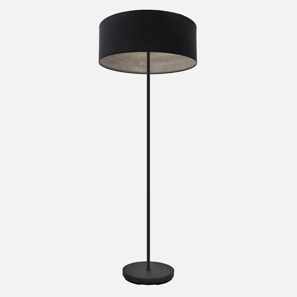 188341009 - Pie Salon Tania 1xe27 Negro/negro-madera Gris 162x40x40 Cm