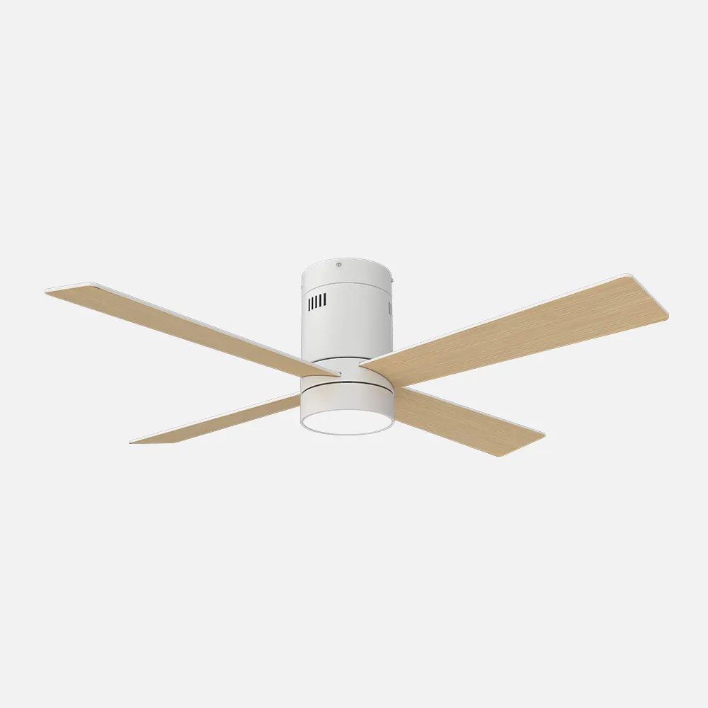 Ventilador 18w Barine Blanco 4 Aspas Blanca/haya 3 Velocid. C/remoto Temporizador 122 D