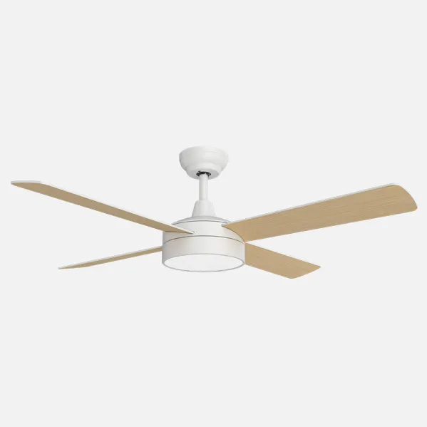 Ventilador Dc Nevery 26w Blanco 4aspas Blanco/haya 122d 2950lm 3000k,4000k,6000k Remoto-temporizador-memoria 24