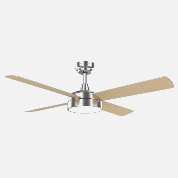Ventilador Dc Nevery 26w Niquel 4 Aspas Haya/plata 122d 2950lm 3000-4000-6000k Remoto-temporizador-memoria 24