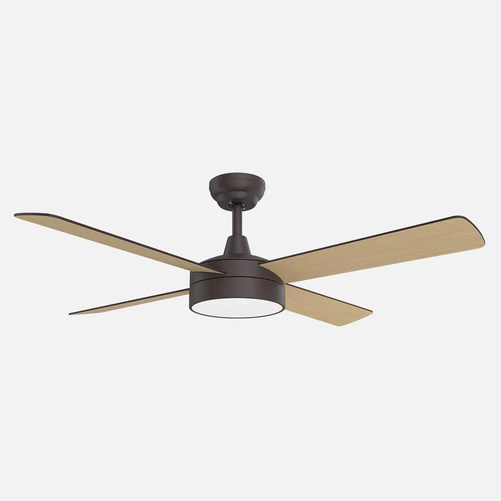 Ventilador Nevery 24w 2950lm Marron 4 Asp 132d Marron/haya 3000-4000-6000k C/remoto