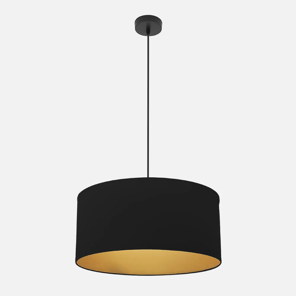 188695009 - Colgante Anuska 1xe27 Negro/negro-oro Regx50x50 Cm