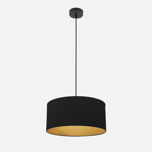Colgante Anuska 1xe27 Negro/negro-oro Regx40x40 Cm