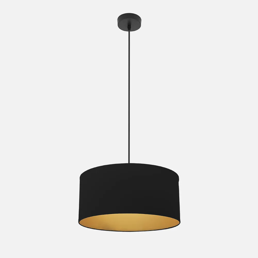 188694009 - Colgante Anuska 1xe27 Negro/negro-oro Regx40x40 Cm