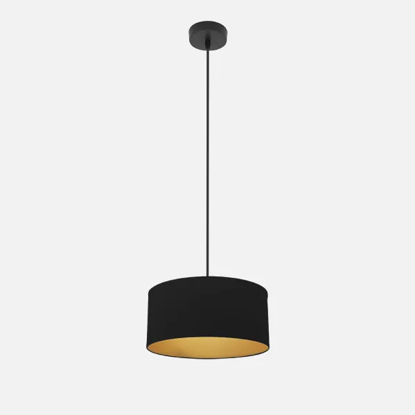 Pendant light Anuska 1xe27 Black/black-gold Regx30x30 Cm