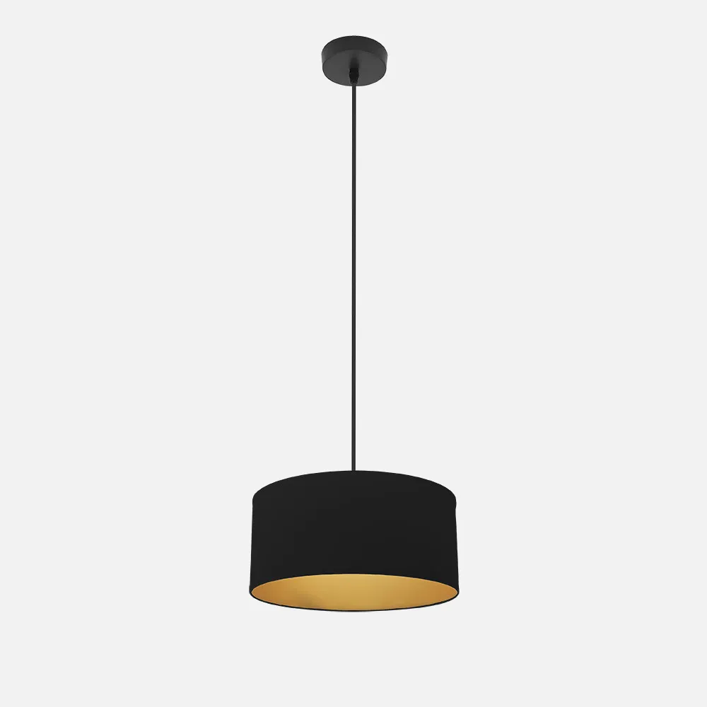 188693009 - Colgante Anuska 1xe27 Negro/negro-oro Regx30x30 Cm