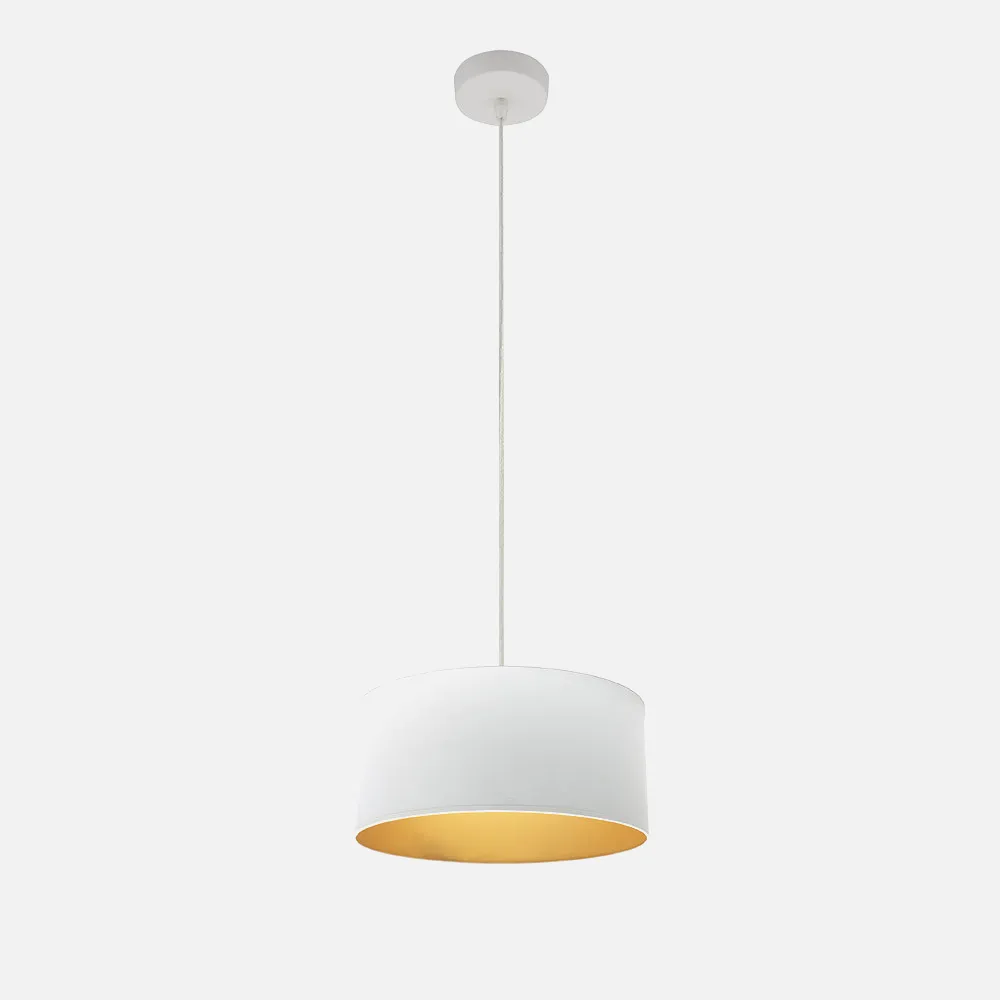 188693001 - Pendant light Anuska 1xe27 White/white-gold Regx30x30 Cm
