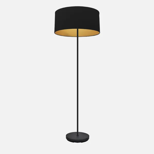 Pie Salon Anuska 1xe27 Negro/negro-oro 162x40x40 Cm
