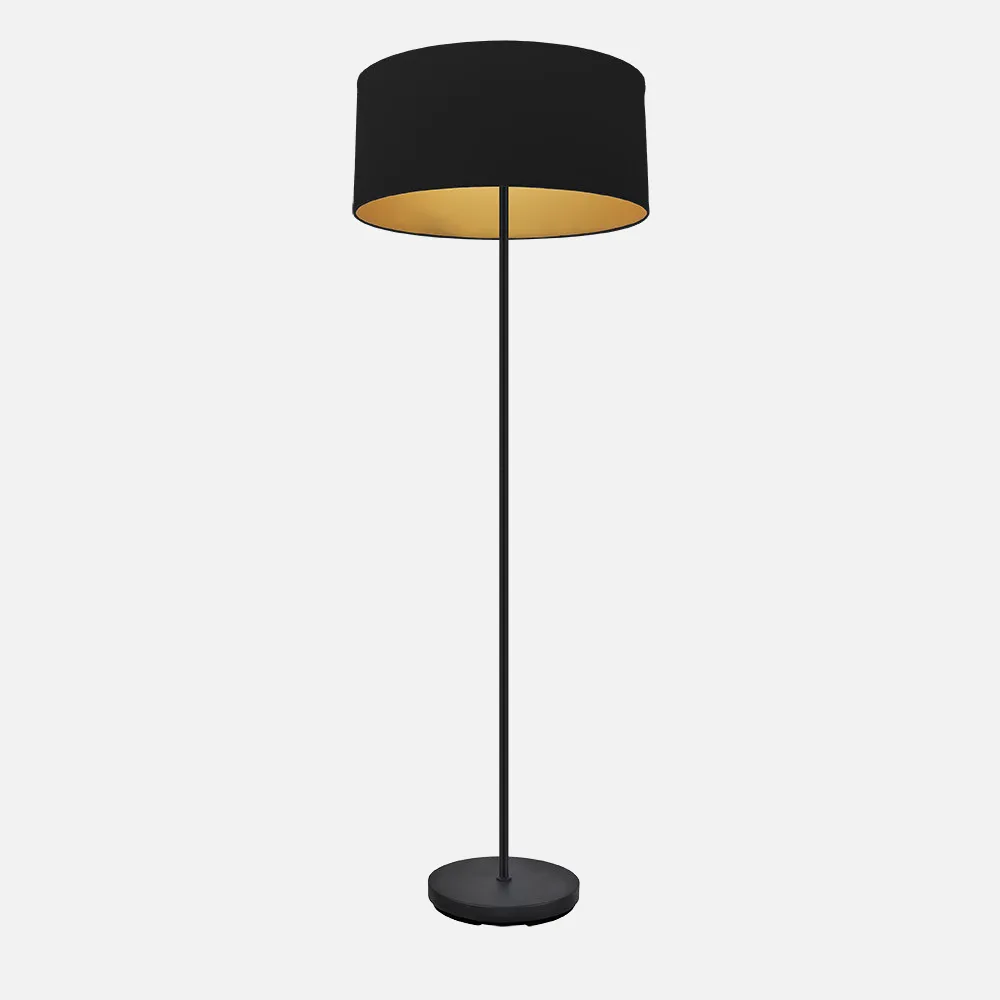 188641009 - Pie Salon Anuska 1xe27 Negro/negro-oro 162x40x40 Cm