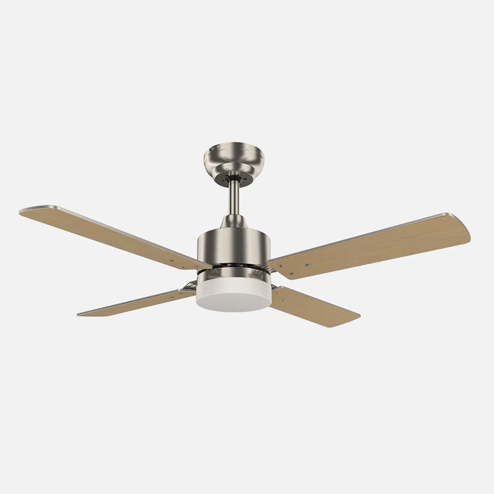 Ventilador 18w Dc Hupe Niquel 4 Asp.6 Vel.107d  Remoto,memoria Y Temp.3000-4000-6000k