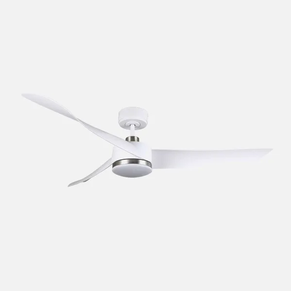 Ventilador Dc Tempel 26w Blanco/niquel 3 Aspas 132d 6vel. 3000k, 4000k, 6500k 2950lm  C/remoto, Memoria Y Temporizador