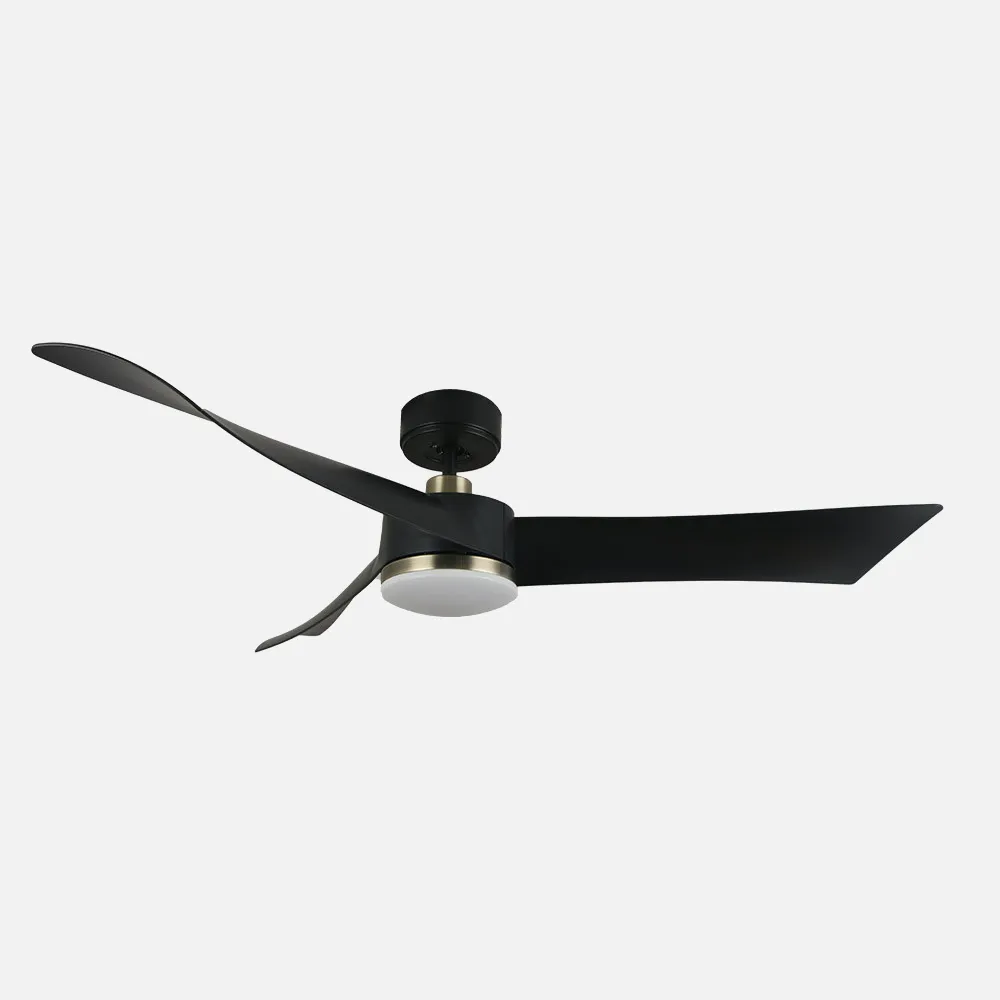 Ventilador Dc Tempel 26w Negro/cuero 3 Aspas 132d 6vel. 3000k, 4000k, 6500k 2950lm  C/remoto, Memoria Y Temporizador