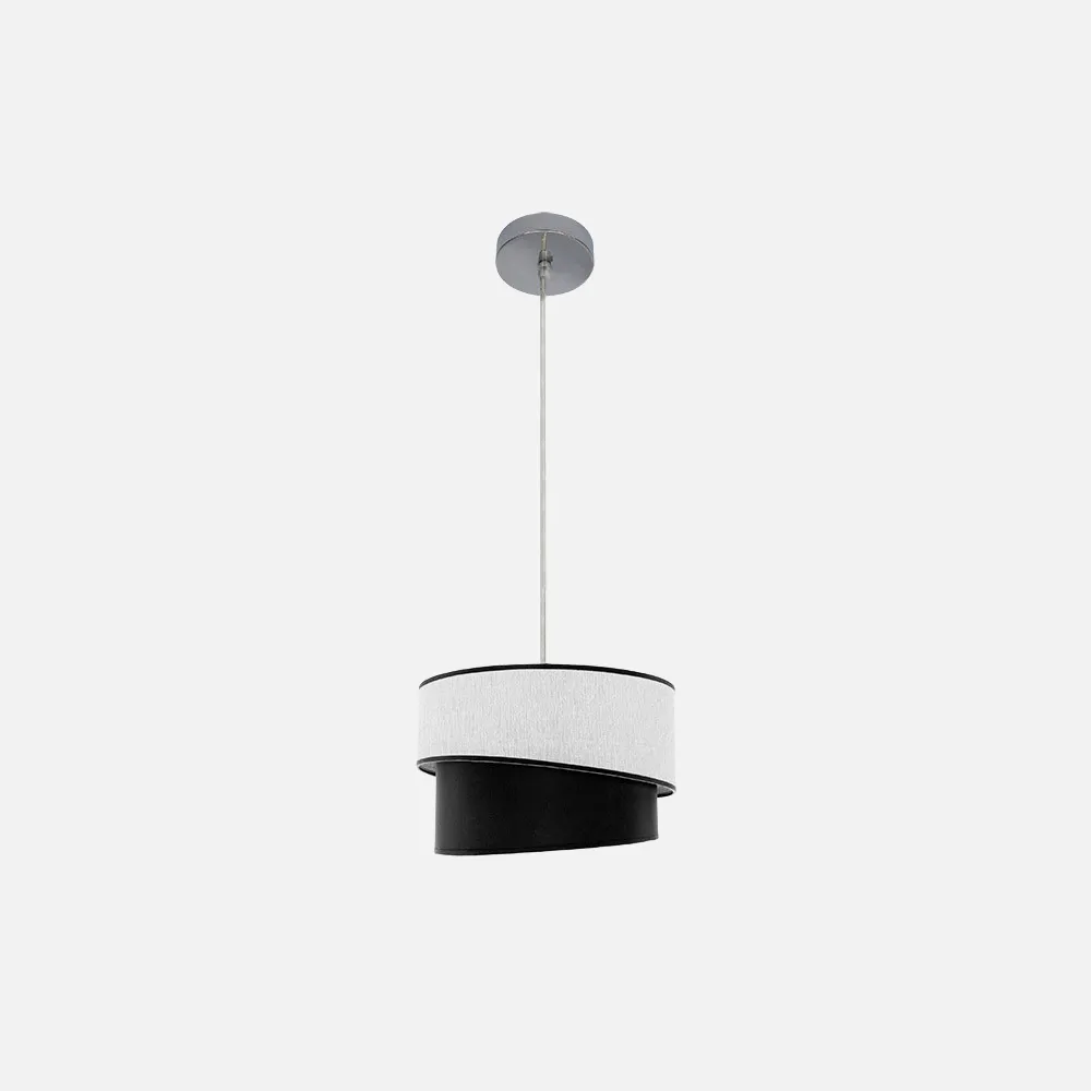 179893009 - Colgante Hara 1xe27 Cromo/blanco-negro Regx35x35 Cm