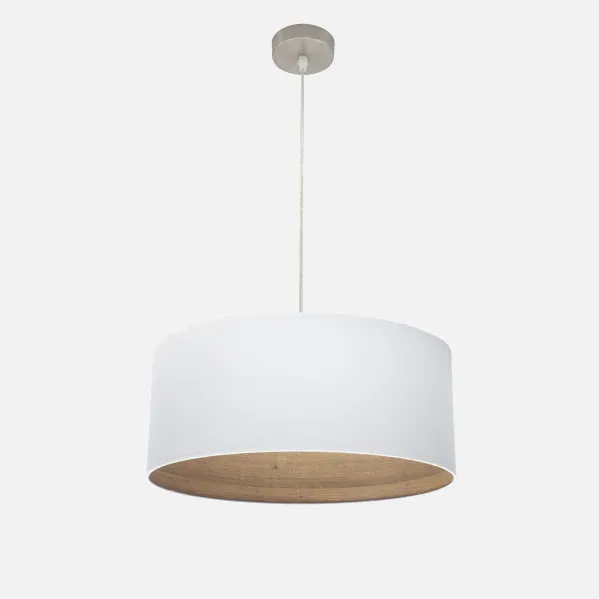 Pendant Light Tatiana 1xe27 Nickel/White-Light Wood Regx50x50 Cm